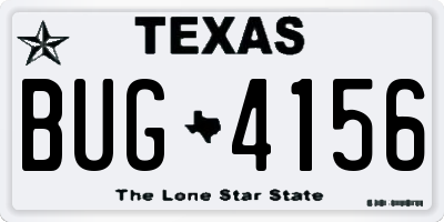 TX license plate BUG4156