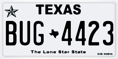 TX license plate BUG4423