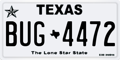 TX license plate BUG4472