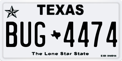 TX license plate BUG4474