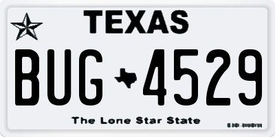TX license plate BUG4529