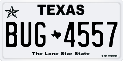 TX license plate BUG4557