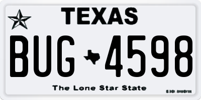 TX license plate BUG4598