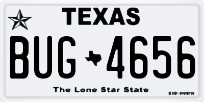 TX license plate BUG4656