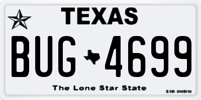 TX license plate BUG4699