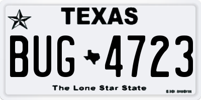 TX license plate BUG4723