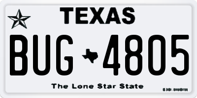TX license plate BUG4805