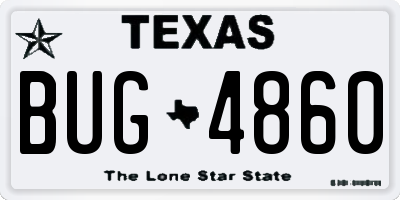 TX license plate BUG4860