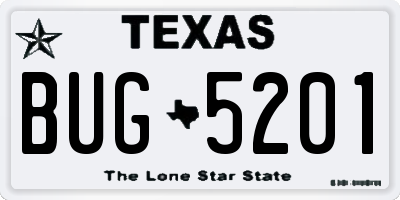 TX license plate BUG5201