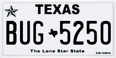TX license plate BUG5250