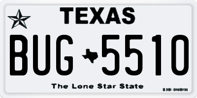 TX license plate BUG5510