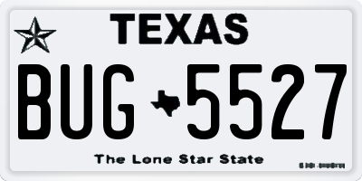 TX license plate BUG5527