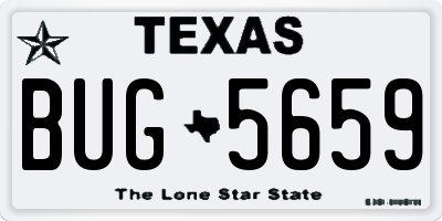 TX license plate BUG5659