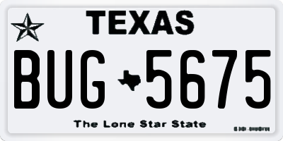 TX license plate BUG5675