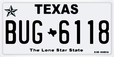 TX license plate BUG6118