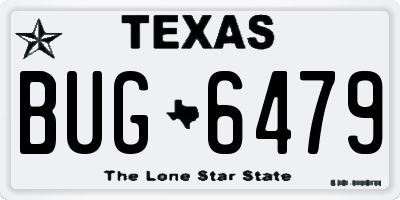 TX license plate BUG6479