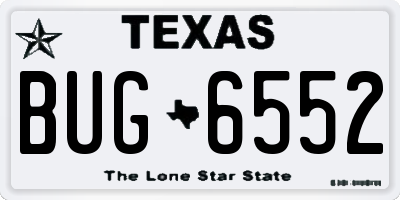 TX license plate BUG6552