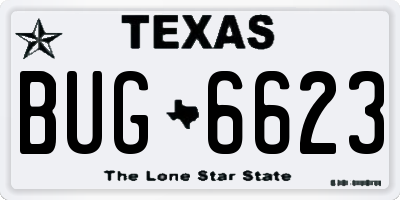 TX license plate BUG6623