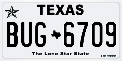 TX license plate BUG6709