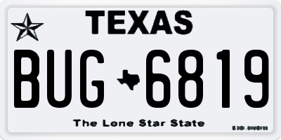 TX license plate BUG6819