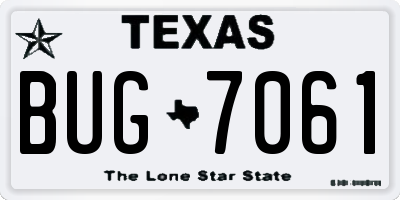 TX license plate BUG7061