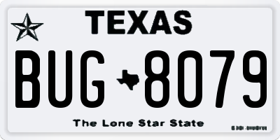 TX license plate BUG8079