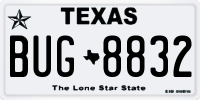 TX license plate BUG8832