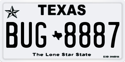 TX license plate BUG8887