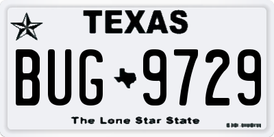 TX license plate BUG9729