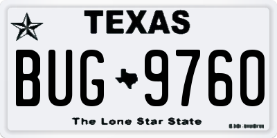 TX license plate BUG9760
