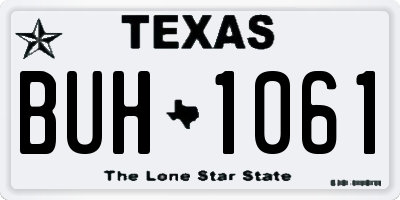 TX license plate BUH1061