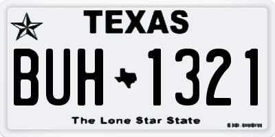 TX license plate BUH1321