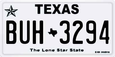 TX license plate BUH3294