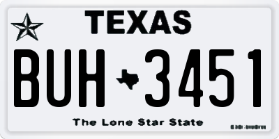 TX license plate BUH3451
