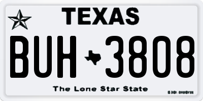 TX license plate BUH3808