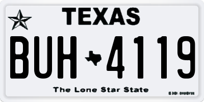 TX license plate BUH4119