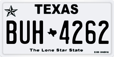 TX license plate BUH4262