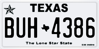 TX license plate BUH4386