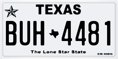 TX license plate BUH4481