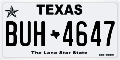 TX license plate BUH4647