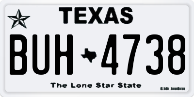 TX license plate BUH4738