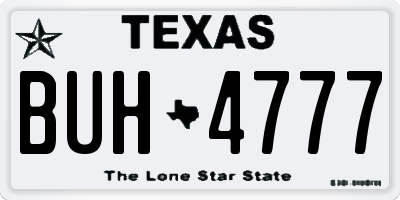 TX license plate BUH4777