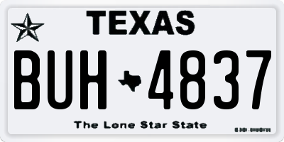 TX license plate BUH4837