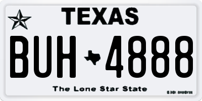 TX license plate BUH4888