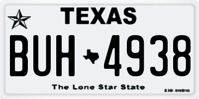 TX license plate BUH4938