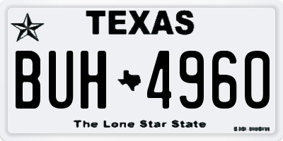 TX license plate BUH4960