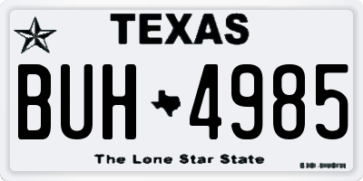 TX license plate BUH4985