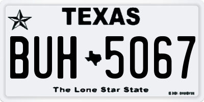 TX license plate BUH5067