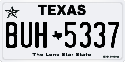 TX license plate BUH5337