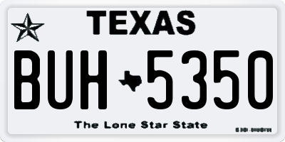 TX license plate BUH5350